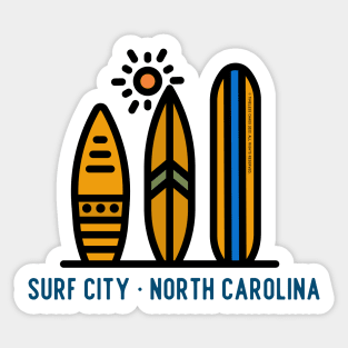 Surf City North Carolina Surfboards Sticker